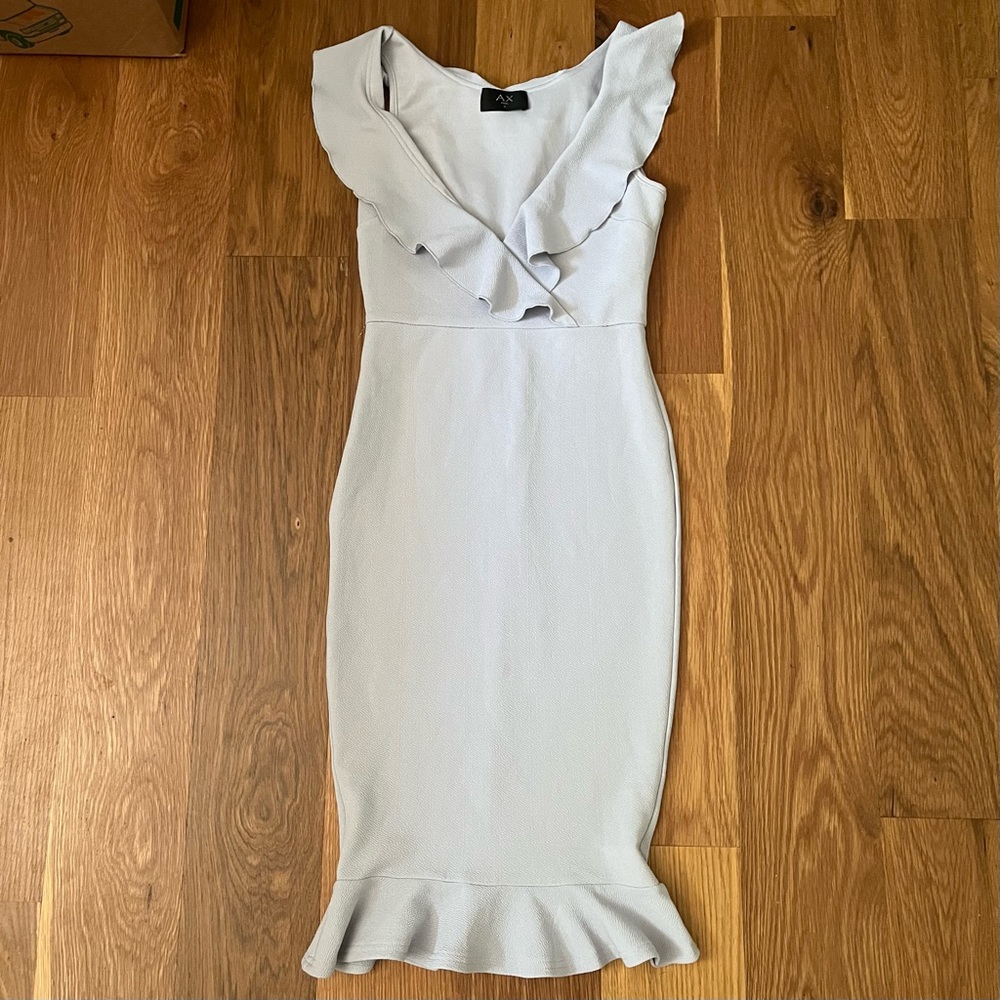 AX Paris Light Grey Midi Dress Size 4 (uk8)